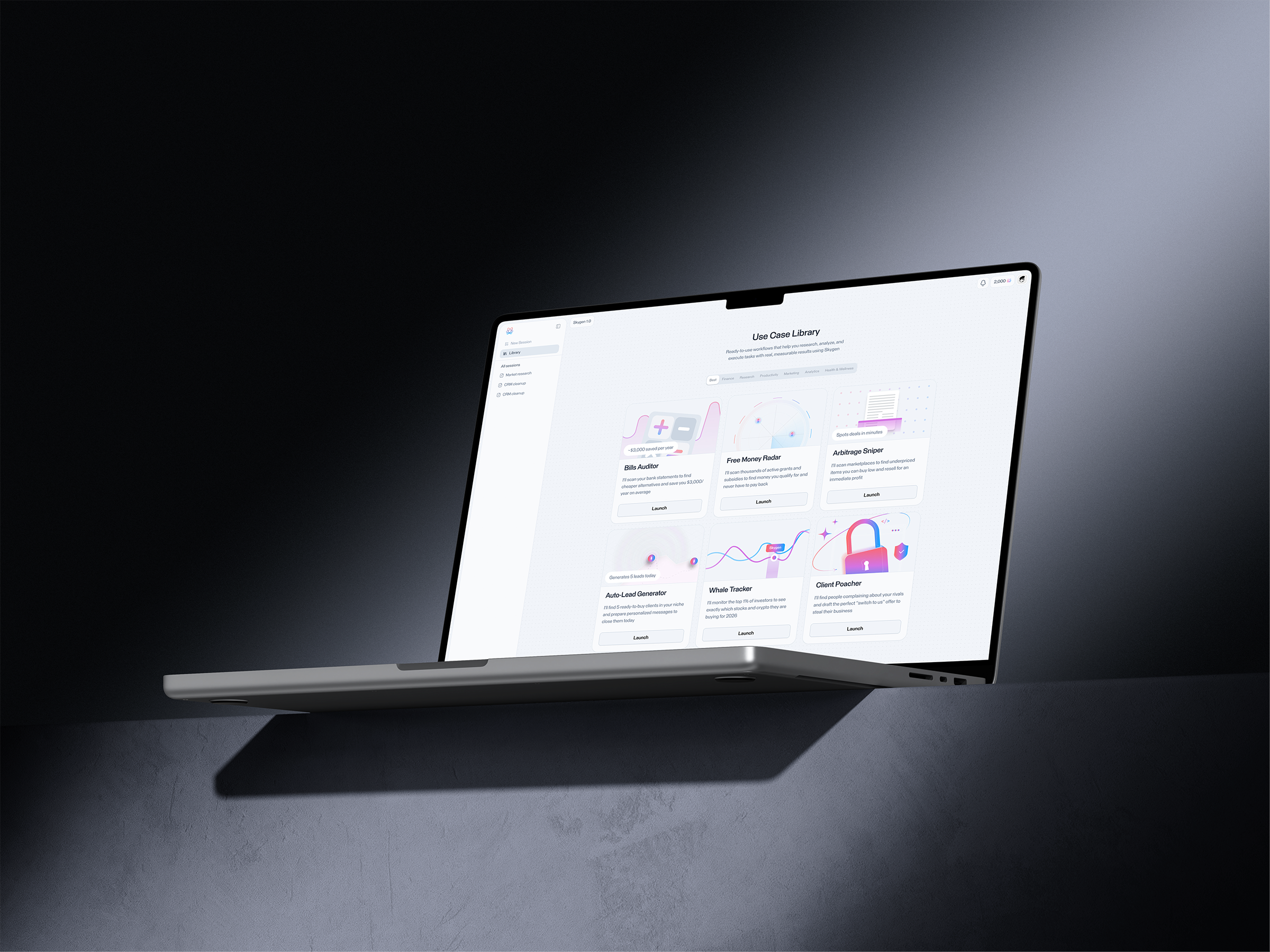 Skygen desktop mockup